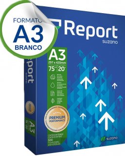Papel **a3** 75Gr. Branco Report Pct/500 297X420Mm