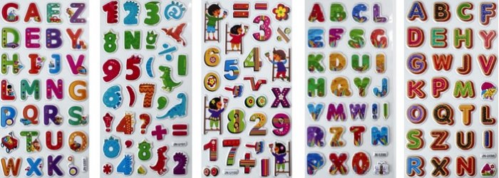 Adesivo Ar Letras, Numeros e Matematica - C/20 Unid