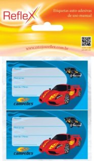 Etiqueta Escolar Decorada Masculino Pct/8 50X80Mm  Reflex