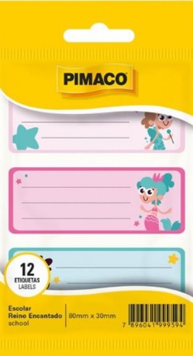 Etiqueta Escolar Reino Encantado Pct/12 80X30Mm  Pimaco