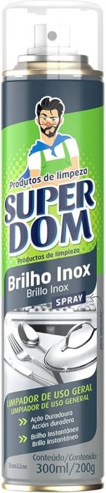 Limpador Brilho Inox Super Dom 300Ml/200G Domline Limpa Inox
