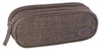 Penal Duplo Linho Jeans Marrom Packn'go  25442Mr  Estojo