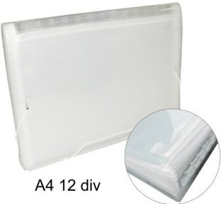 Pasta Sanfona Pp  A4 *12 Div* *cristal* Dac  6090Pp-Tr