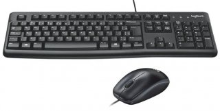 Kit Teclado e Mouse C/cabo Logitech Mk120 Preto (K120+M90)