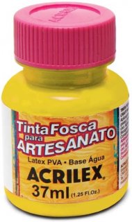 Tinta Fosca Artesanato Pva 37Ml Amarelo Ouro Acrilex Ref.505