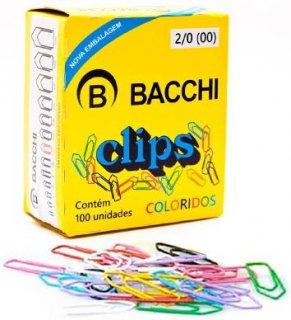 Clips Colorido 2/0  Cx/100 - Bacchi